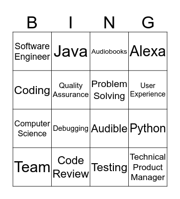 Audible Career Panel Bingo  Bingo Card