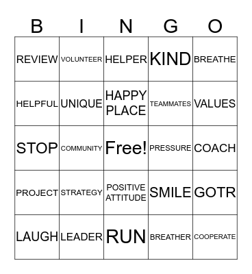 GOTR BRTHRR REVIEW Bingo Card