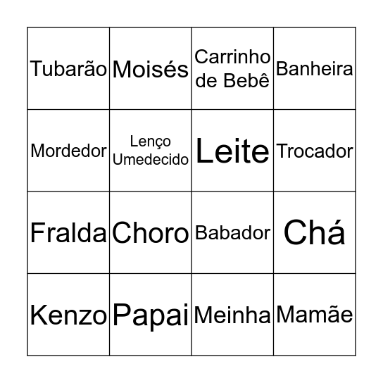 Kenzo Bingo Card