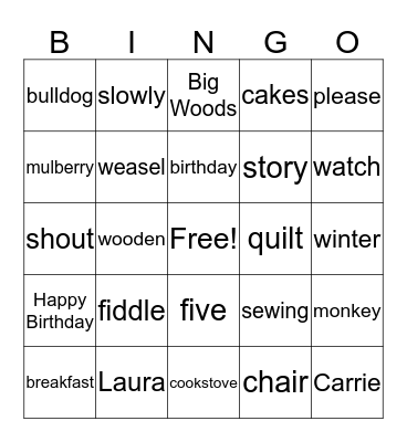 Birthday Bingo! Bingo Card