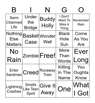 BINGO BEATS Bingo Card