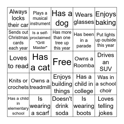 Merry Christmas Icebreaker Bingo Card