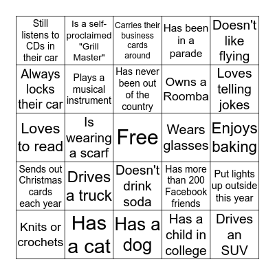 Merry Christmas Icebreaker Bingo Card