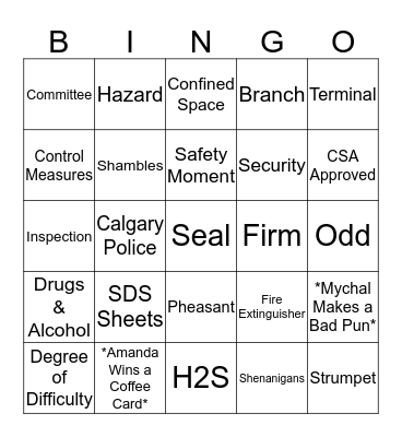 Lanmark Safety Meeting Bingo Card