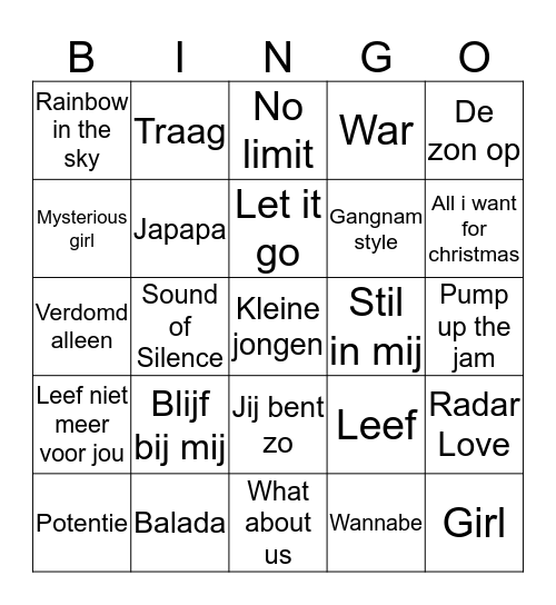 Lin's Music Bingo Card