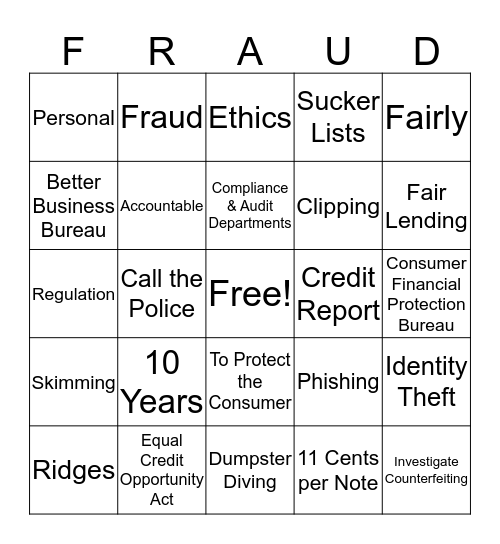 FRAUD Bingo! Bingo Card