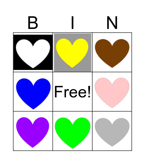 colors Bingo Card