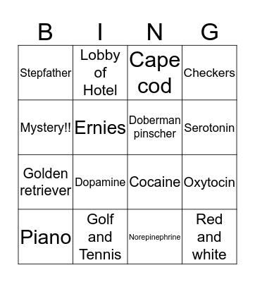 Science of Love Bingo Card