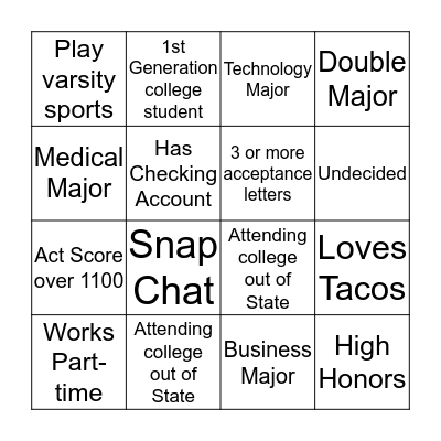CLD Youth Summit  Bingo Card