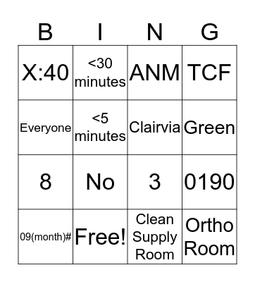 Tech Bingo Card