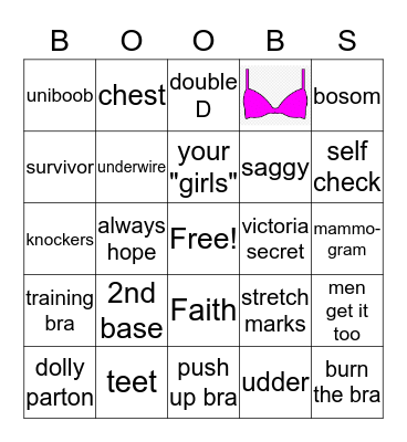 Boobie Bingo Card