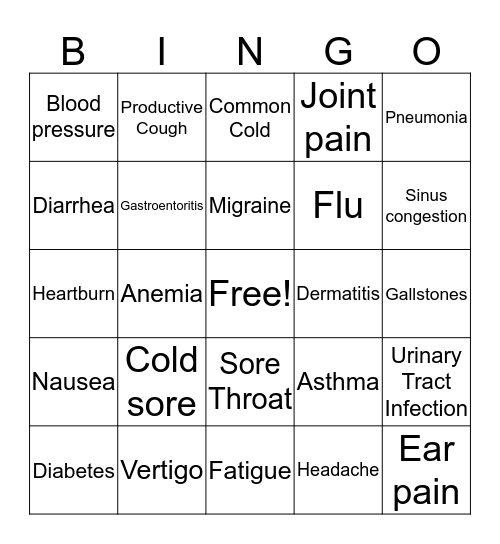 Vivian Bingo Card