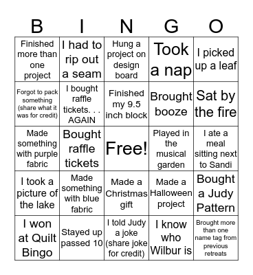 Moon Beach Bingo Card