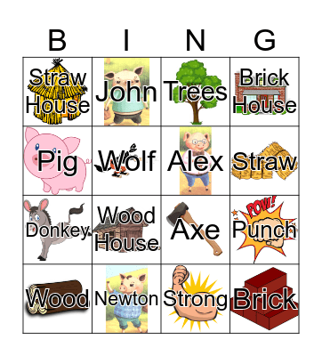 The Three Little Pigs Bingo Card