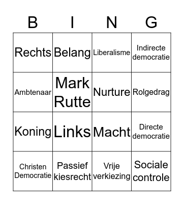 M4 Periode 1 Bingo Card