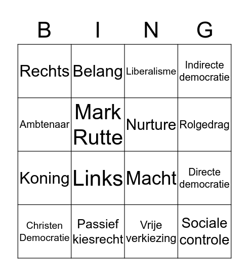 M4 Periode 1 Bingo Card