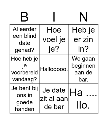 Sergio Bingo Card