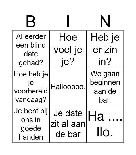 Sergio Bingo Card