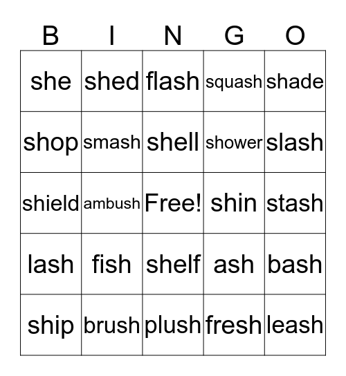 sh Bingo Card