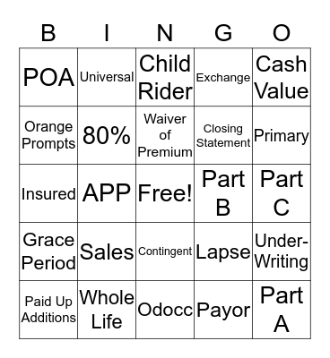 Life Bingo  Bingo Card