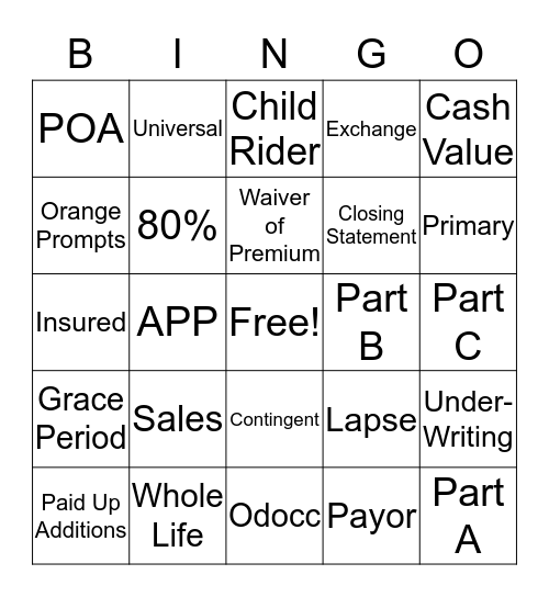 Life Bingo  Bingo Card