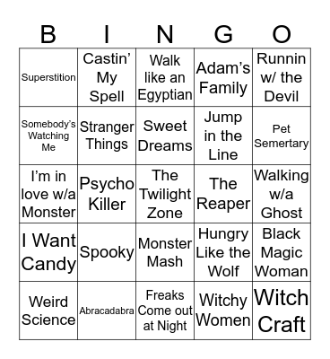 HALLOWEEN Bingo Card