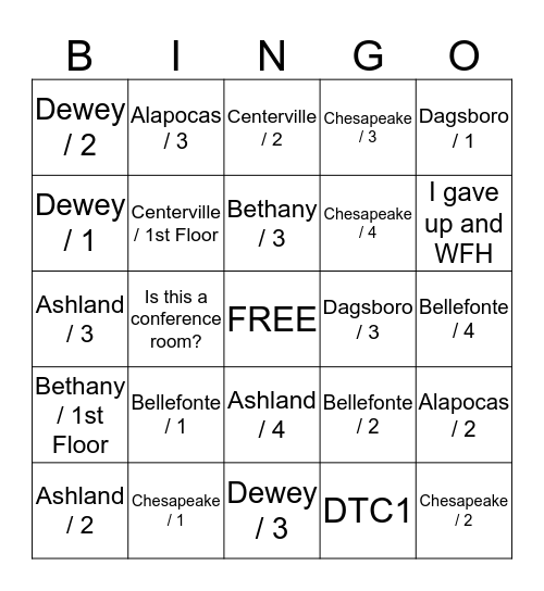 DTC Restack Bingo Card