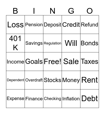 Financial BINGO Card