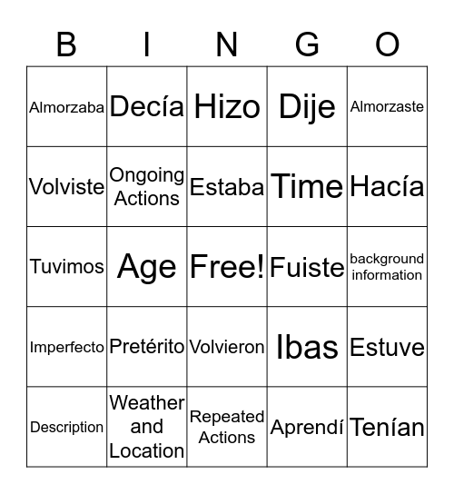 hi Bingo Card