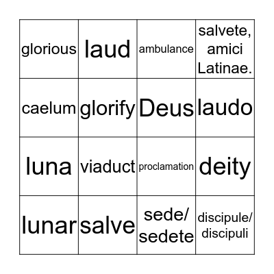 L. I & II BINGO Card