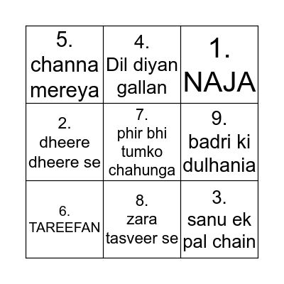 DIWALI MUSICAL TAMBOLA Bingo Card