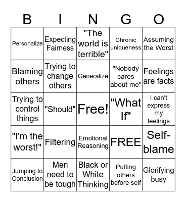 CBT Bingo Card