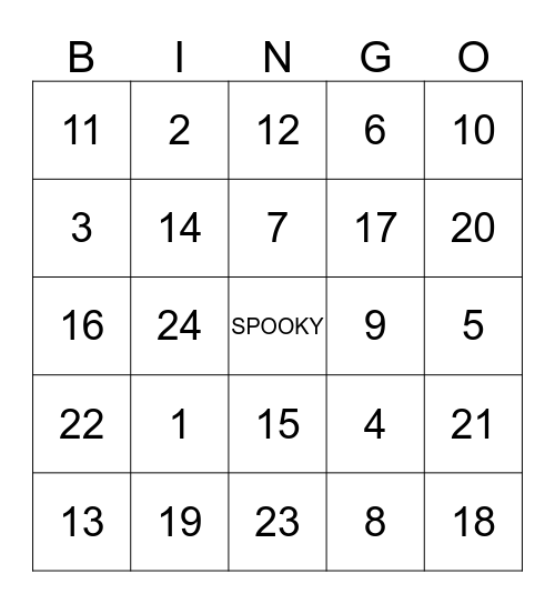 EMPIST HALLOWEEN Bingo Card