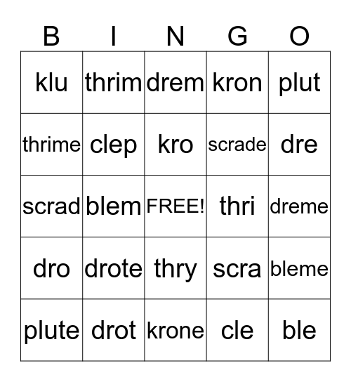 Nonsense v-e, closed, open sets Bingo Card