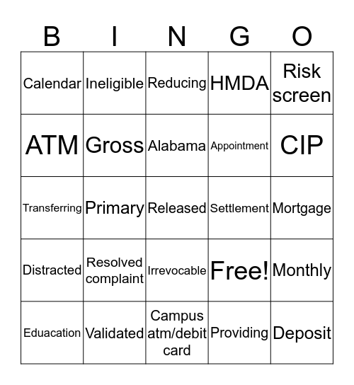 QA Bingo Card