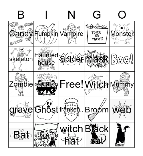 Coloring Halloween Bingo Game Bingo Card