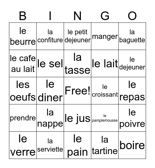 Revision - Chapitre 6 Bingo Card