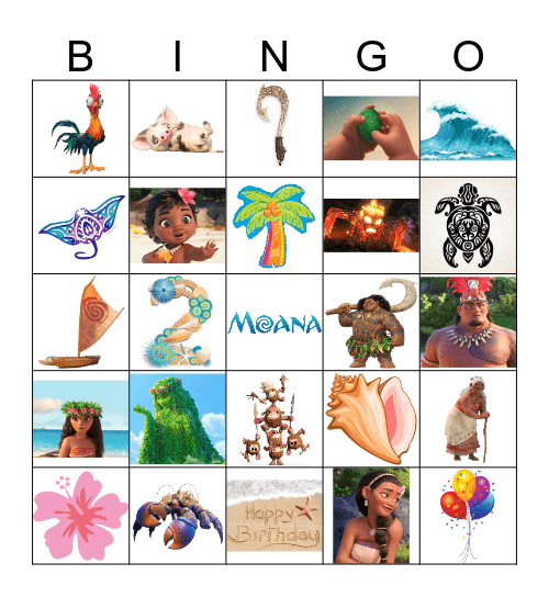 MOANA BINGO Card