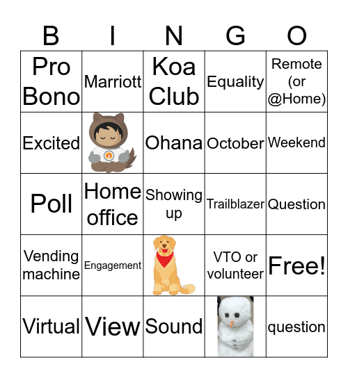 Ohana@Home Town Hall Bingo Card