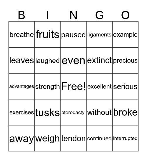 Teala & Cordell Bingo Card