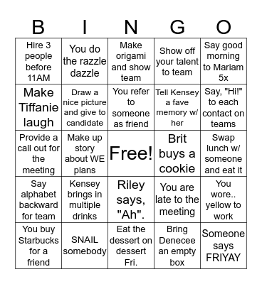 Broad Street Bingo!!! Bingo Card