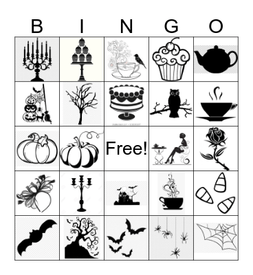 Halloween Tea Party Bingo Card