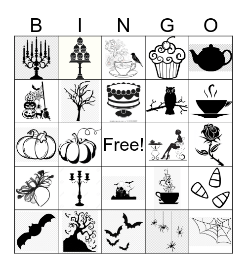 Halloween Tea Party Bingo Card