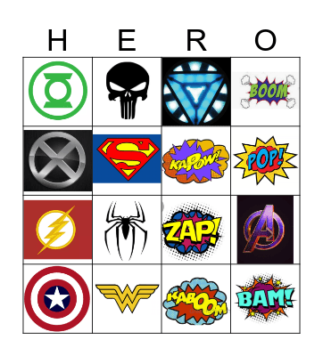 SUPERHERO BINGO Card