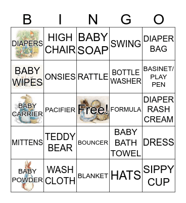 BABY SHOWER Bingo Card