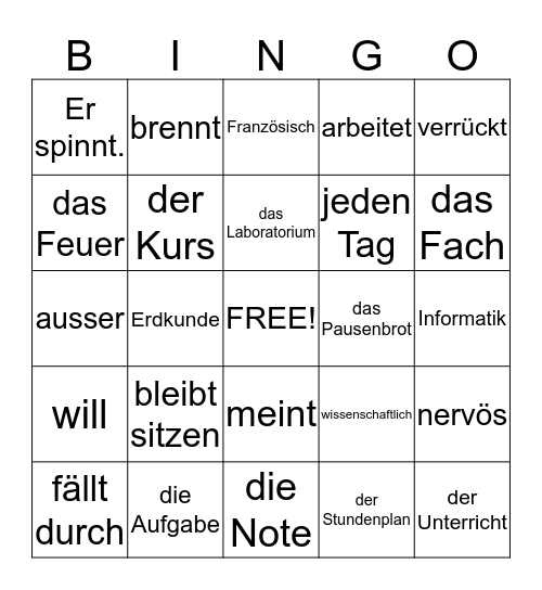 Vocab 4.5 & 4.6 Bingo Card