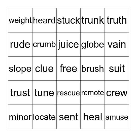 4th grade Bingo Card