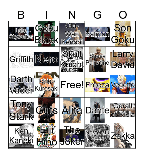 Favorite characters Bingo Card