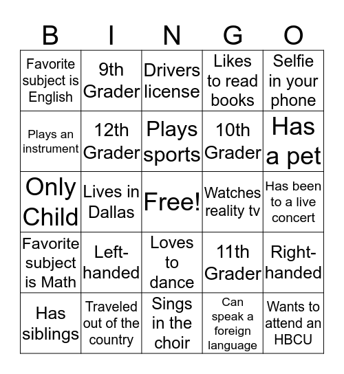 Delta G.E.M.S. Bingo Card