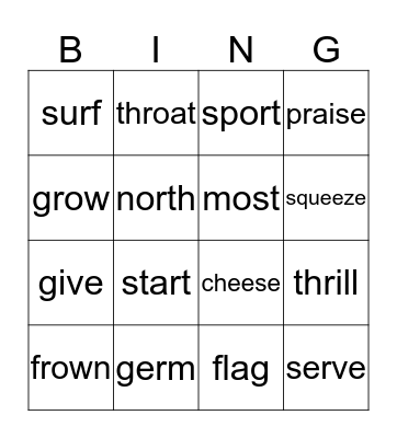 List  # 7 Bingo Card